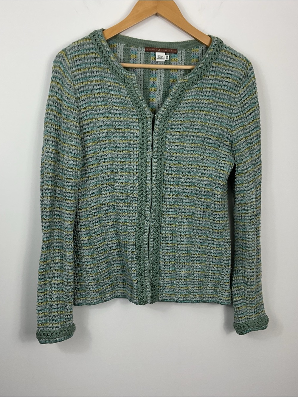 Peruvian Connection Pima Cotton Knit Cardigan Jacket Womens Size XS